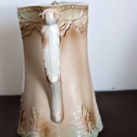 Tofts Antique Pitcher w/Pewter Lid, Victorian Pitcher, Tofts 19th Century - Picture 3 of 13